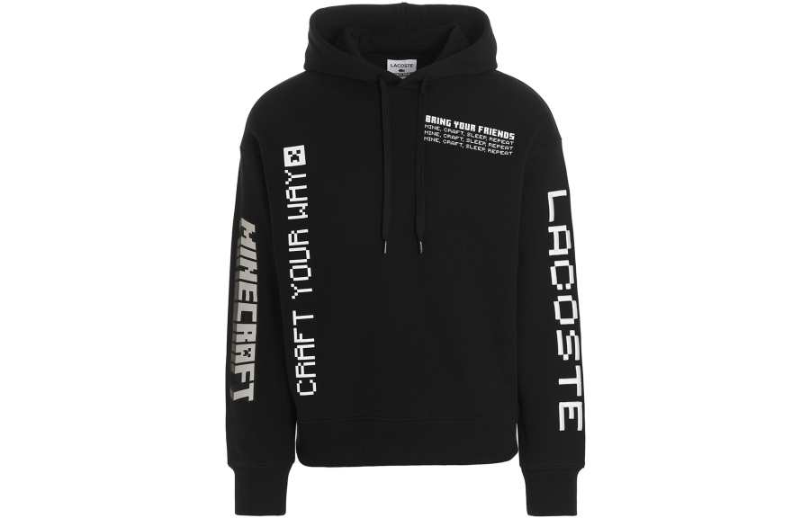 LACOSTE LACOSTE Sweatshirts Men's Black Hooded Moderate