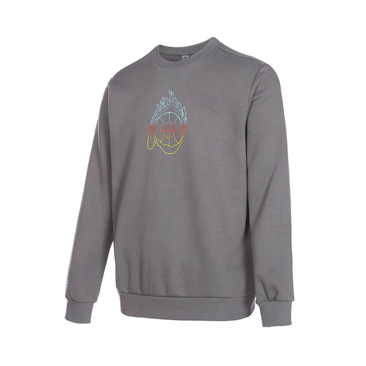 Adidas Adidas Sweatshirts Men's Gray Crew Neck Moderate Regular