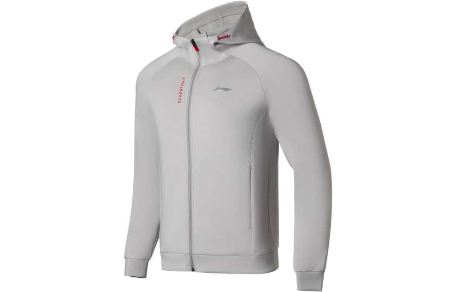 Li-Ning Li Ning Fitness Series Sweatshirts Men's Gray Hooded Moderate Cardigan
