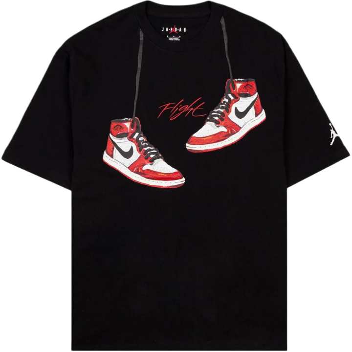 Jordan Jordan T Shirts Men's Black Crew Neck Moderate Straight Fit