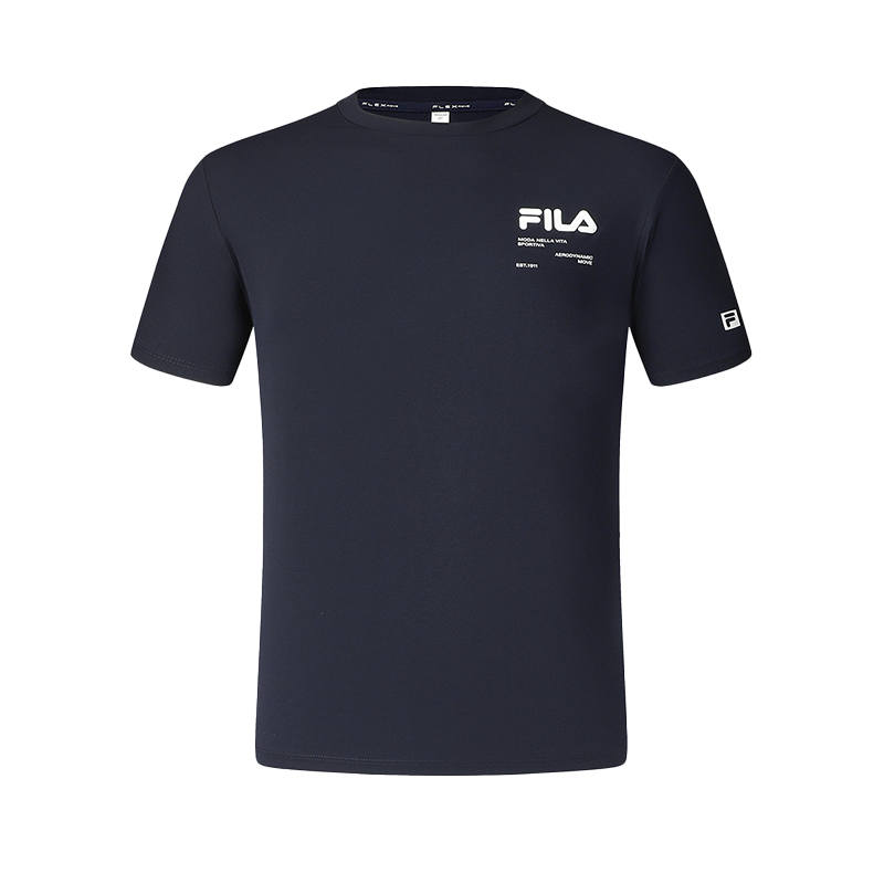 FILA T Shirts Men's RD Royal Blue Crew Neck Moderate