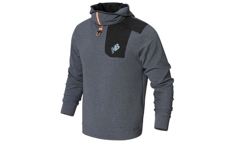 New Balance New Balance Sweatshirts Men's Gray Hooded Moderate Regular