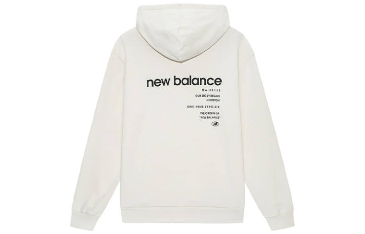 New Balance New Balance Sweatshirts Unisex Cream White Hooded Moderate Regular