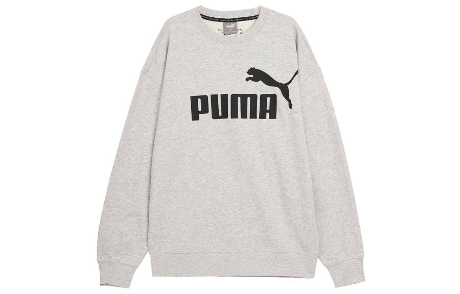 PUMA Sweatshirts Unisex Gray Crew Neck Moderate Regular