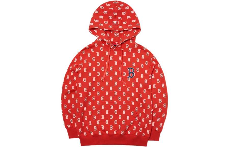MLB MLB Monogram Allover Overfit Hoodie Boston Red Sox