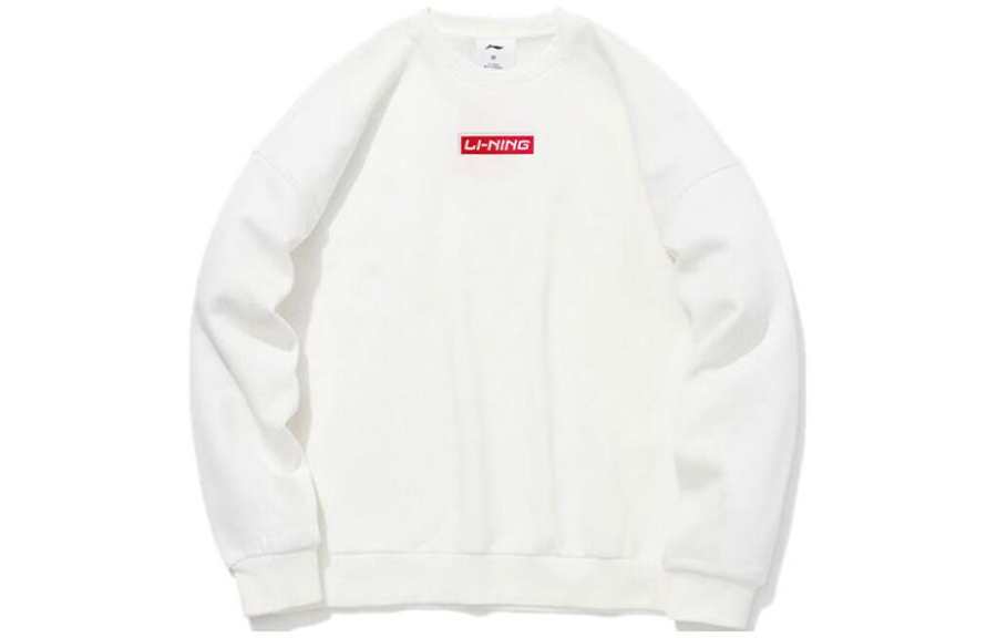 Li-Ning Li Ning Sweatshirts Men's White Crew Neck Moderate Regular