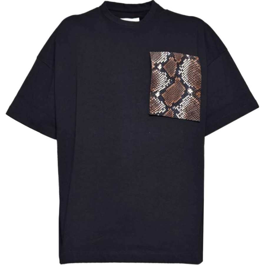 JIL SANDER T Shirts Men's Black Crew Neck Straight Fit