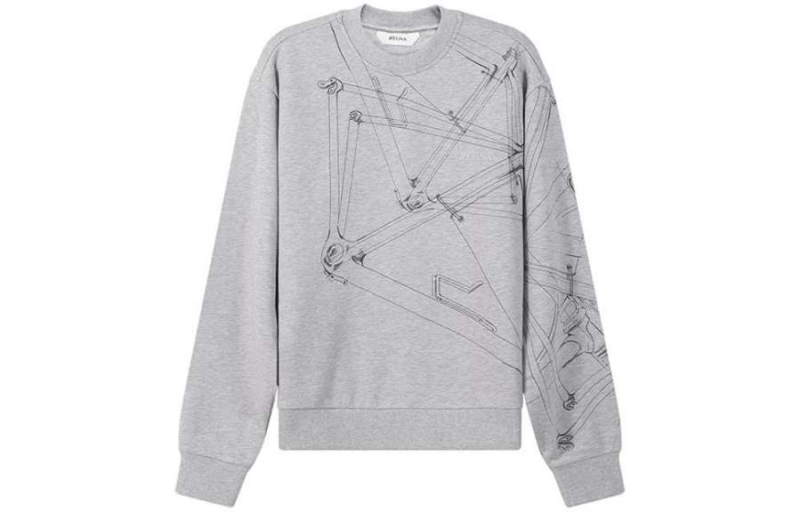 Zzegna Sweatshirts Men's Gray Crew Neck Moderate Other