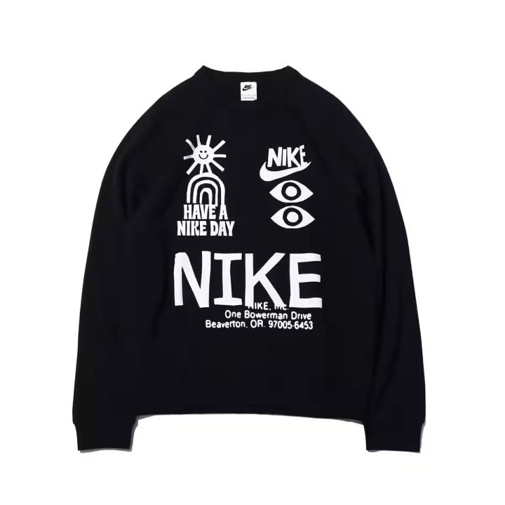Nike Nike Sweatshirts Men's Black Crew Neck Moderate Regular