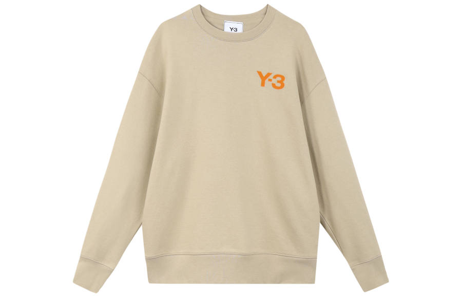 Y-3 Y 3 Sweatshirts Men's Khaki Crew Neck Moderate Regular