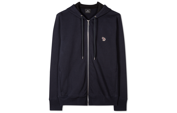 PS By Paul Smith Sweatshirts Men's Navy Blue Hooded Moderate Cardigan