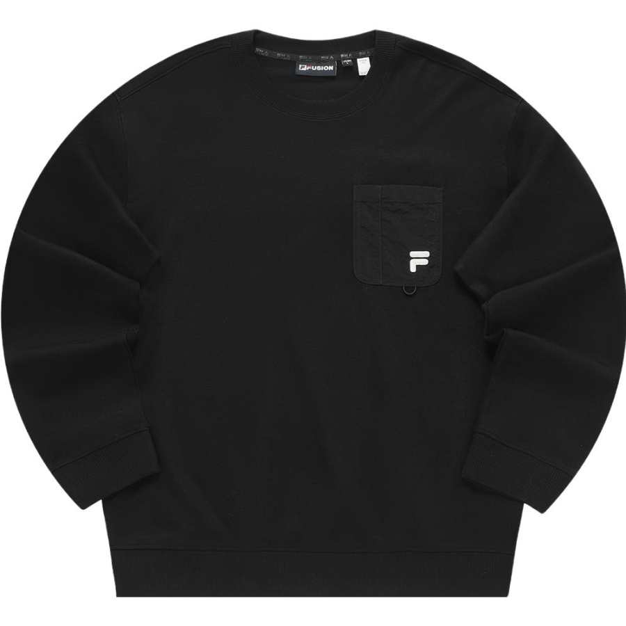 FILA FUSION Sweatshirts Men's Black Crew Neck Moderate Other
