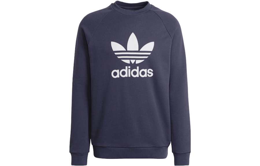 Adidas Originals Sweatshirts Men's Navy Blue Crew Neck Moderate