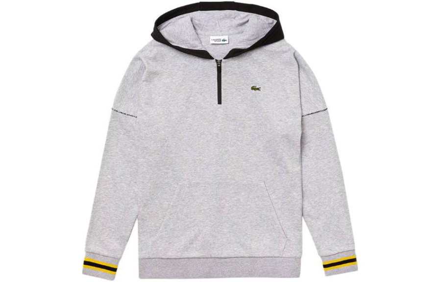 LACOSTE LACOSTE Sweatshirts Men's Gray Hooded Moderate Regular