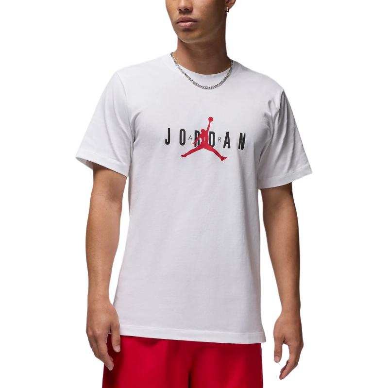 Jordan Jordan Air T Shirts Men's White Crew Neck Moderate Straight Fit