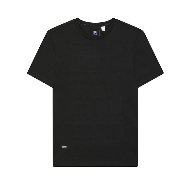 FILA T Shirts Men's Jet Black Crew Neck Moderate Straight Fit