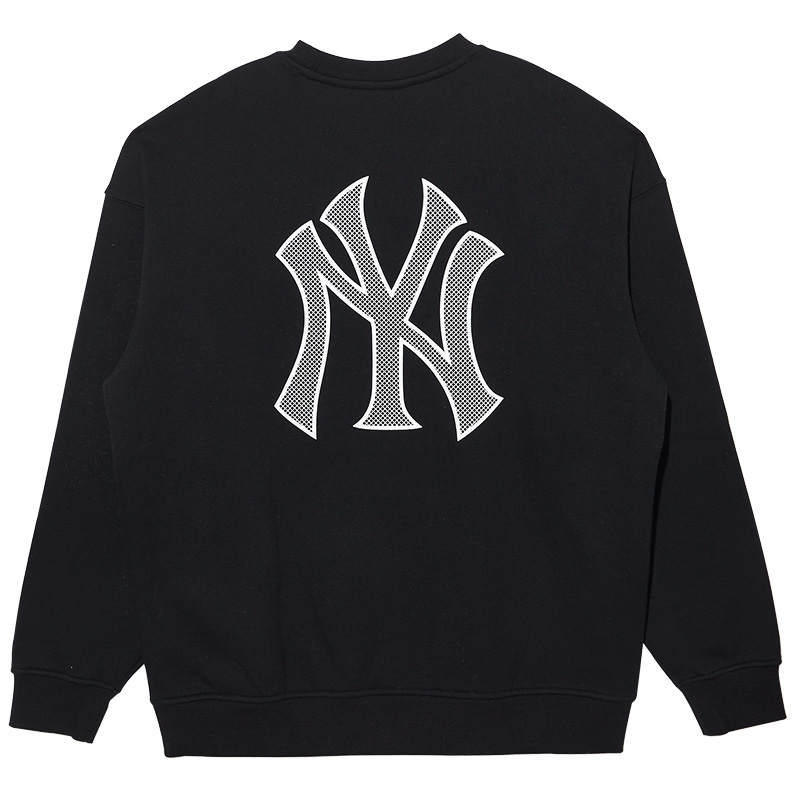 New Era x MLB New York Yankees, 3D Effect Mesh Print Crew Neck Fleece Lined Pullover American Sweatshirt Unisex