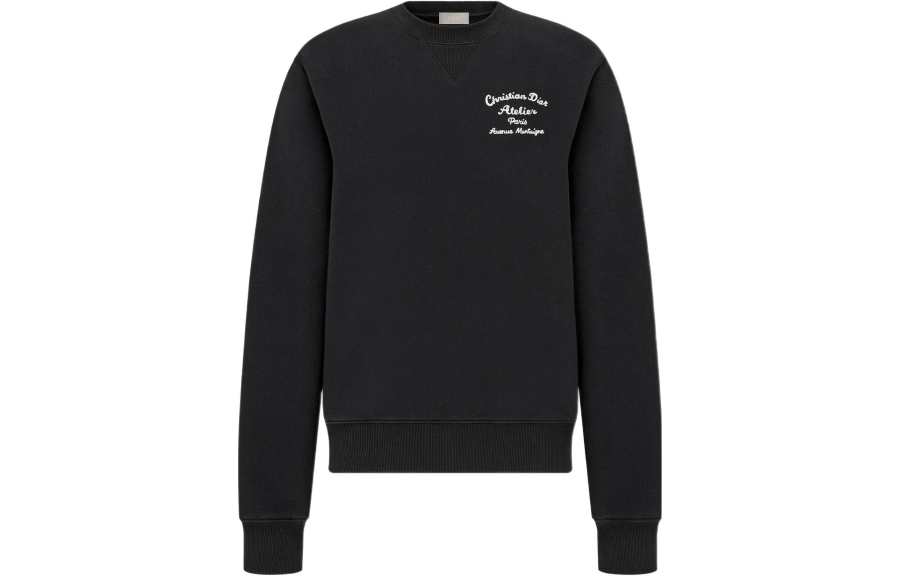 DIOR Quarterly New Products Sweatshirts Men's Black Crew Neck Moderate Heavyweight