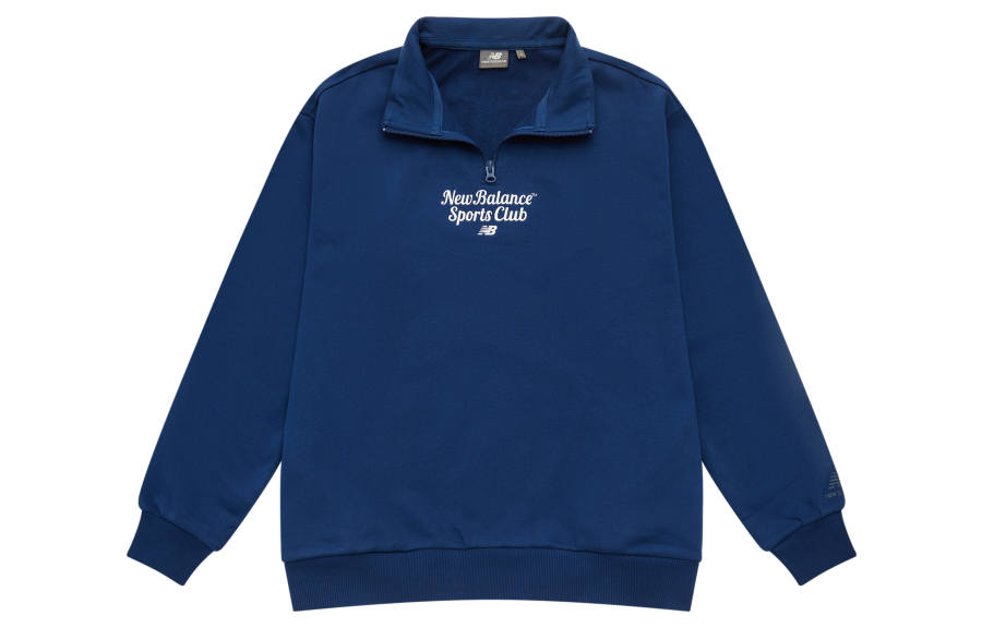 New Balance New Balance Sports Club Sweatshirts Unisex Blue Polo Collar Moderate Regular