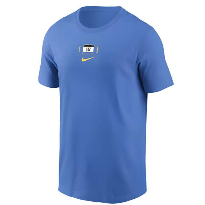Nike Nike T Shirts Men's Blue Crew Neck Moderate Straight Fit