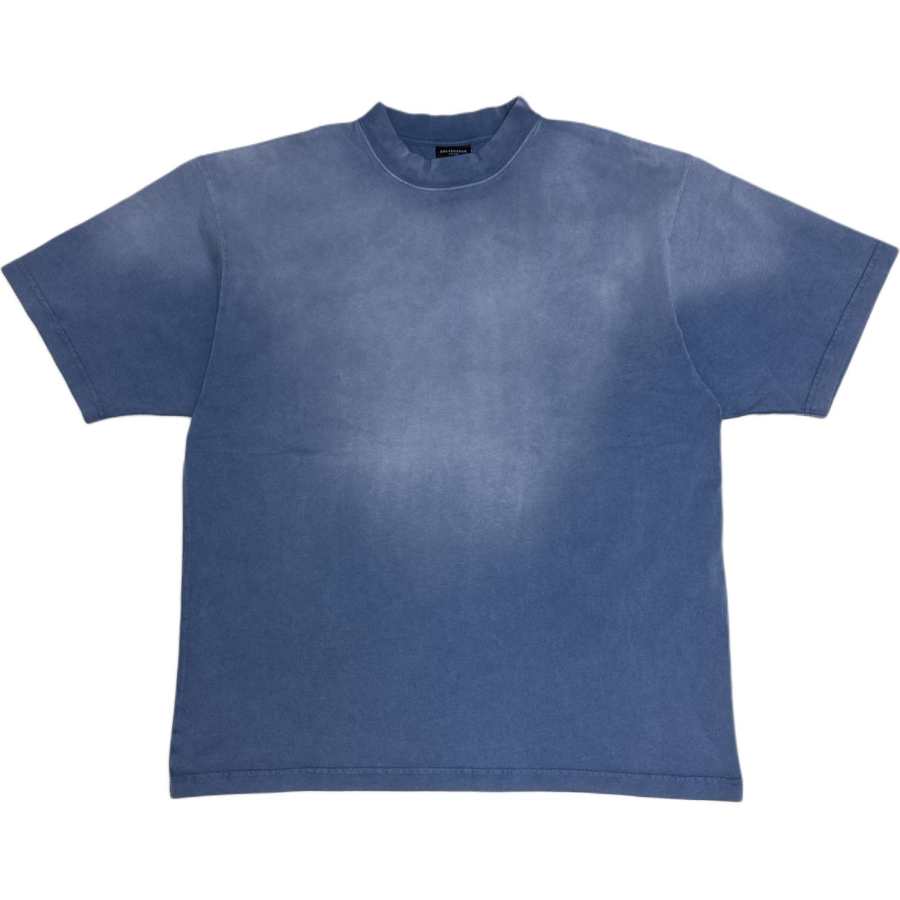 Balenciaga T Shirts Men's Blue Crew Neck Moderate