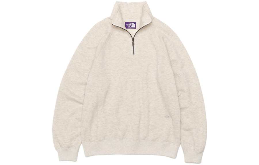 THE NORTH FACE PURPLE LABEL Sweatshirts Men's Beige Yellow Half Open Collar Moderate