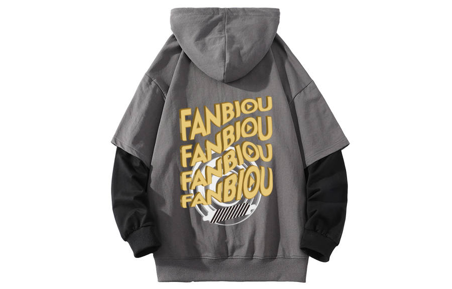 FANBIOU Sweatshirts Unisex Hooded Moderate Mock Two Piece