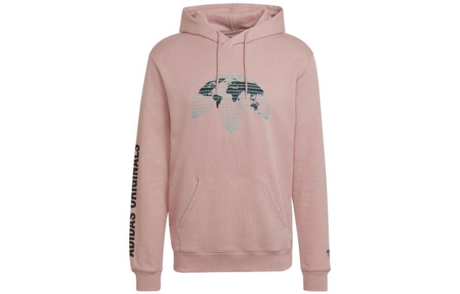 Adidas Originals Sweatshirts Men's Pink Hooded Moderate Regular