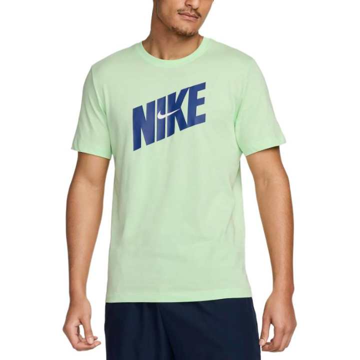 Nike Nike T Shirts Men's Mist Green Crew Neck Moderate Straight Fit