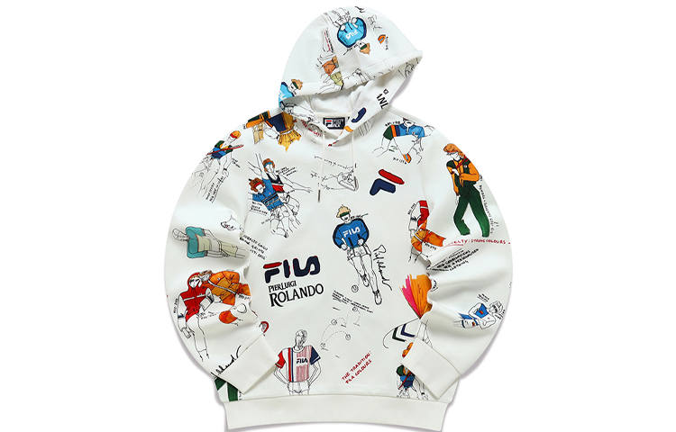 FILA Sweatshirts Men's White Hooded Moderate Regular