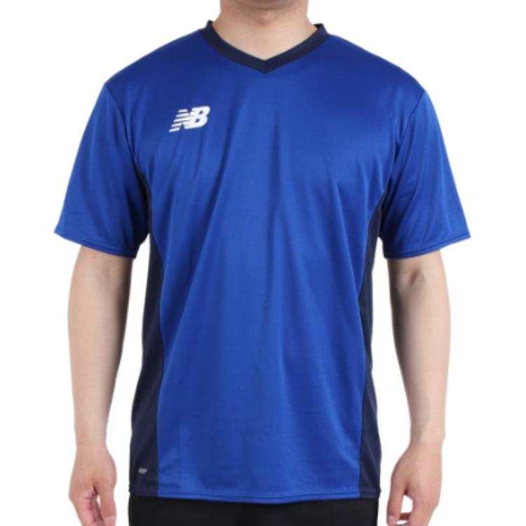 New Balance New Balance T Shirts Men's Blue Crew Neck Moderate Straight Fit
