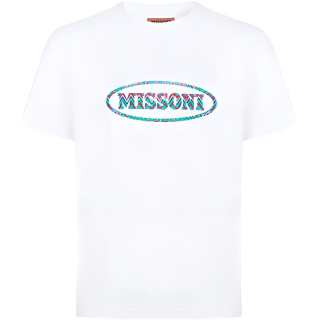MISSONI T Shirts Men's White Crew Neck Moderate Straight Fit