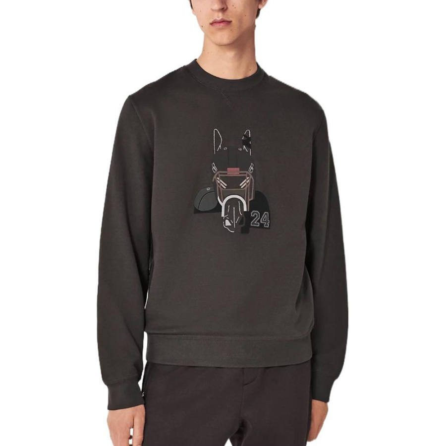 HERMES HERMES Sweatshirts Men's Black Crew Neck Moderate Regular