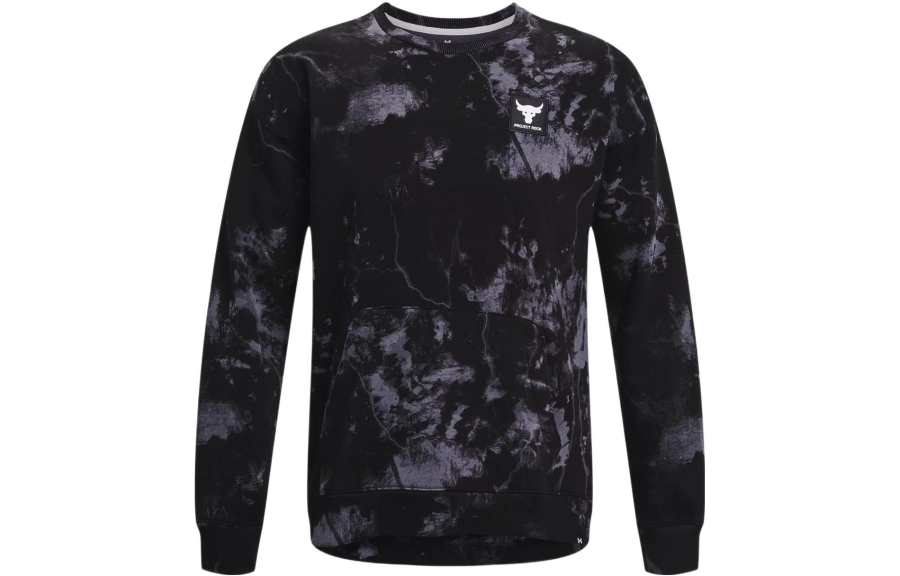 Under Armour Sweatshirts Men's Black Crew Neck Moderate Regular