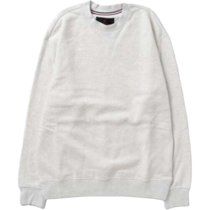 Jordan Jordan ESS FLC CREW SAIL Crew Neck Logo Solid Color Pullover Fleece Lined Sweatshirt Men's White