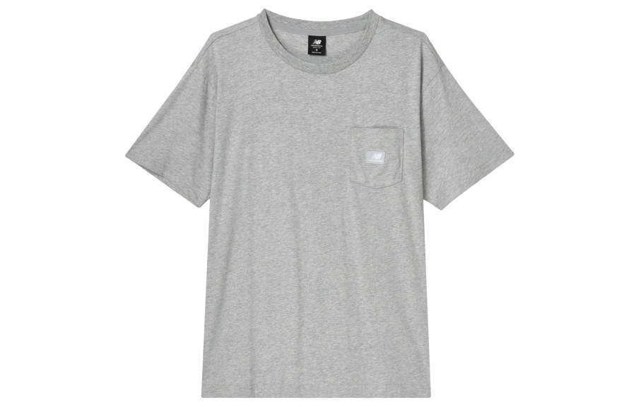 New Balance New Balance T Shirts Men's Gray Crew Neck Moderate Straight Fit
