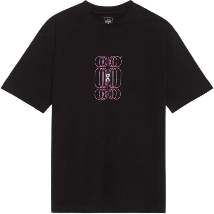 On Club T Shirts Men's Black Crew Neck Moderate