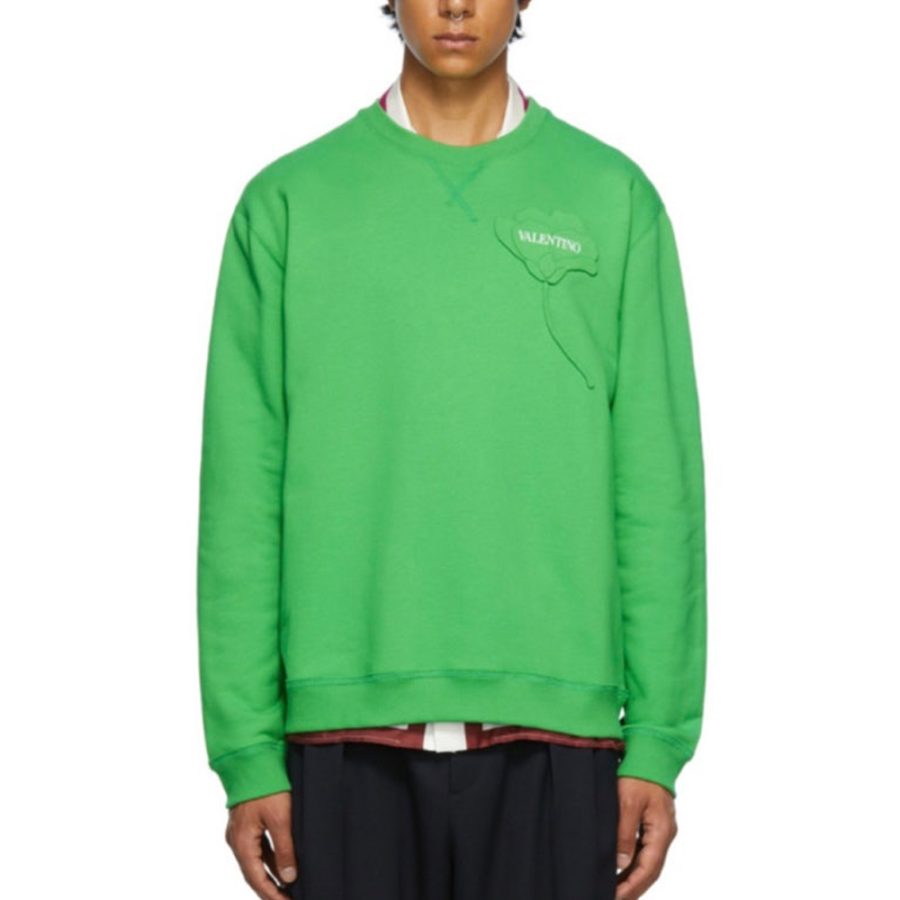 Valentino Sweatshirts Men's Green Crew Neck Moderate