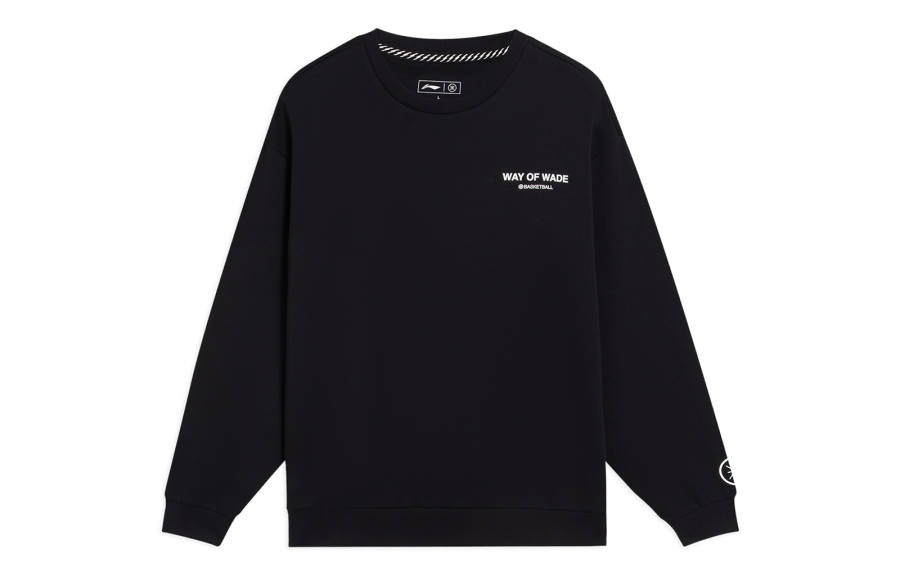 Li-Ning Li Ning Sweatshirts Men's Black Crew Neck Moderate Regular