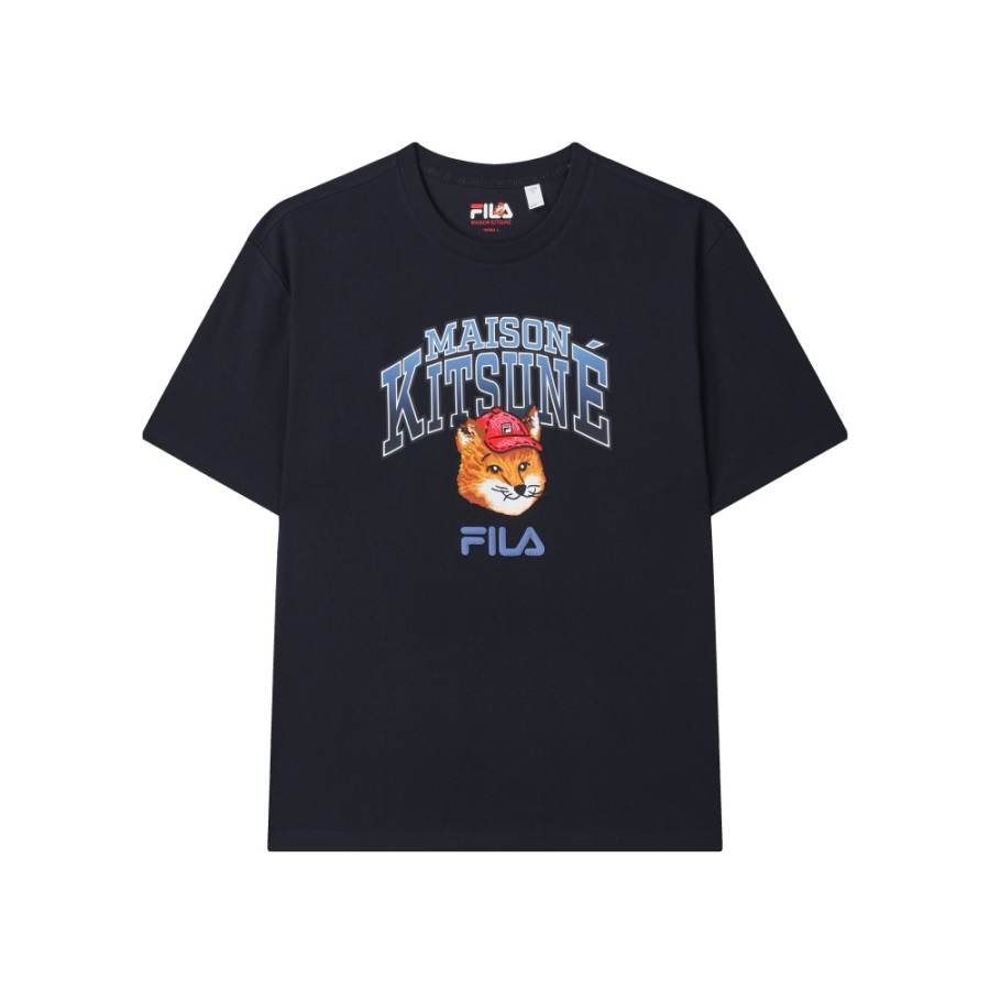 FILA x Maison Kitsune Little Fox T Shirt Unisex Legend Blue