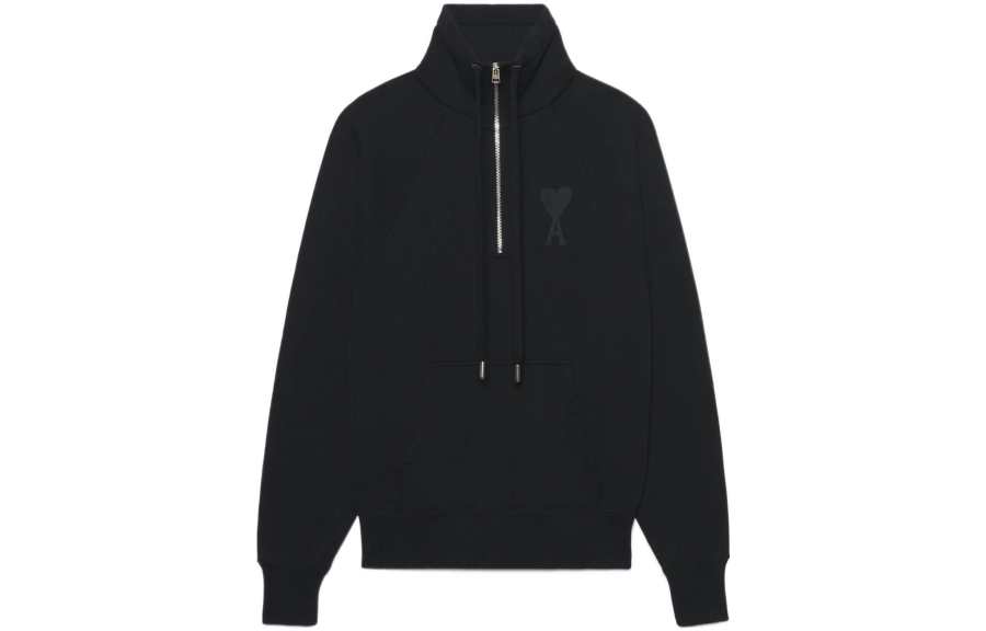 AMIPARIS Ami Logo Embroidered Half Zip Sweatshirt