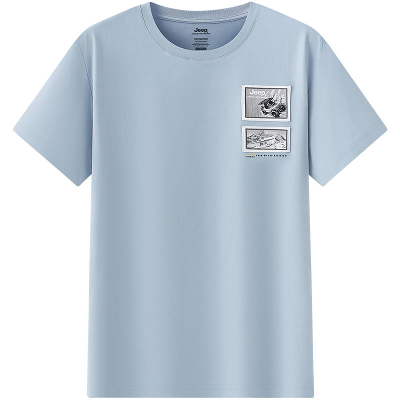 Jeep T Shirts Men's Crew Neck Moderate