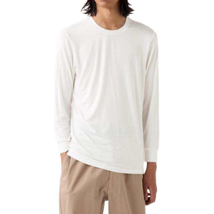 UNIQLO T Shirts Men's White Crew Neck Moderate