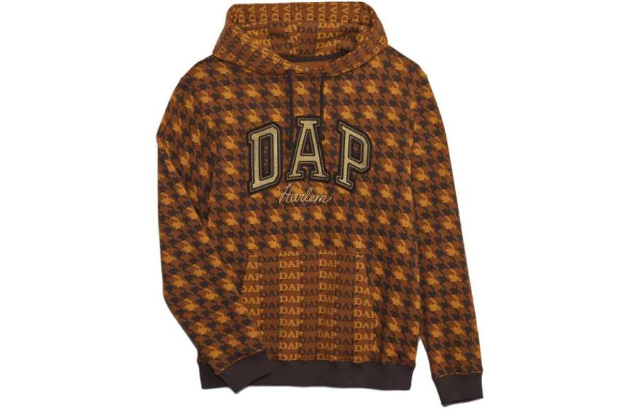 GAP GAP Dapper Dan Collaboration Sweatshirts Unisex Brown Hooded Moderate Regular