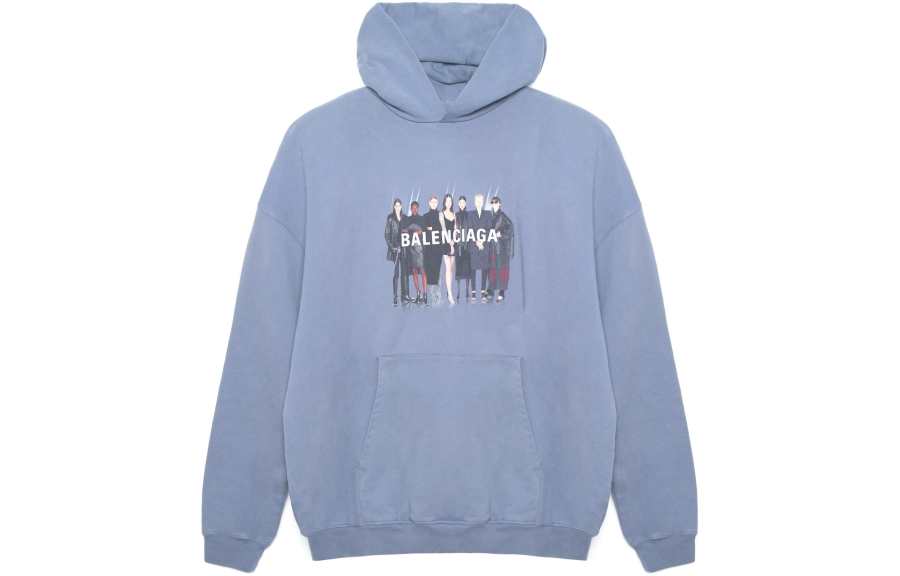 Balenciaga Sweatshirt Loose Fit Unisex Gray Blue