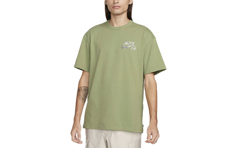 Nike Nike Max90 T Shirts Men's Green Crew Neck Moderate Straight Fit
