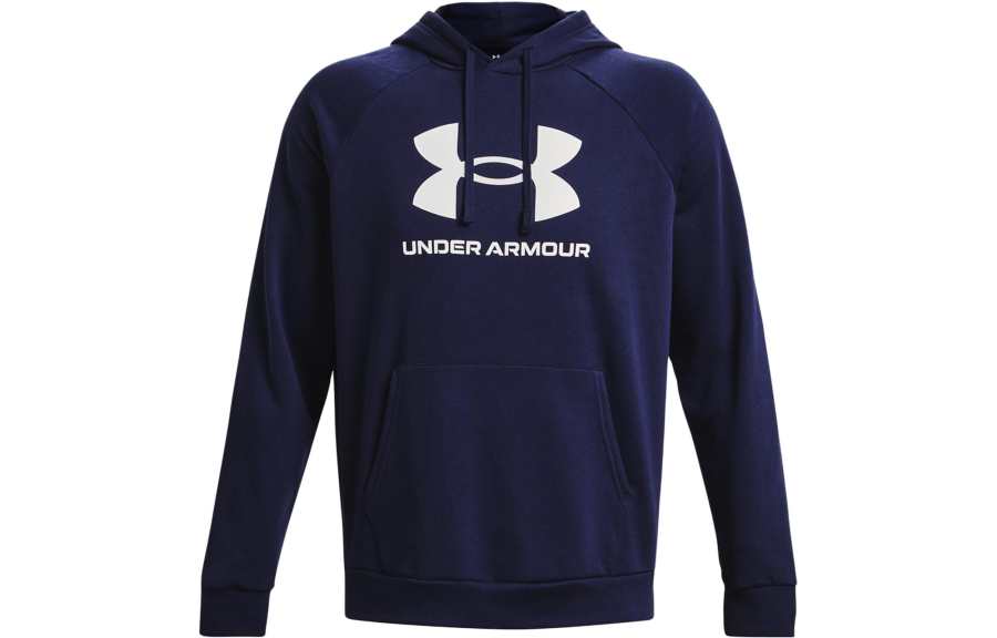 Under Armour Rival Fleece Sweatshirts Men's Navy Blue Hooded Moderate Regular