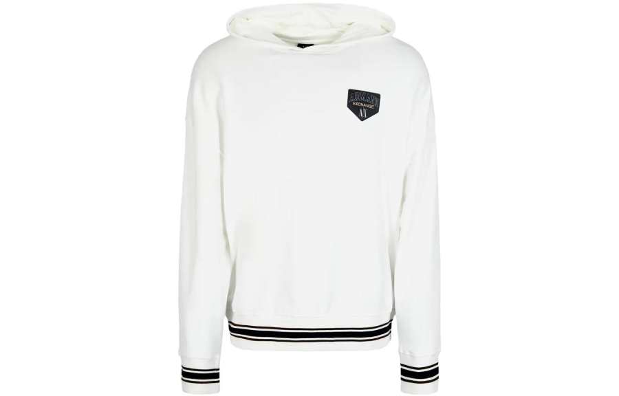 ARMANI EXCHANGE Striped Detailing Drawstring Hoodie