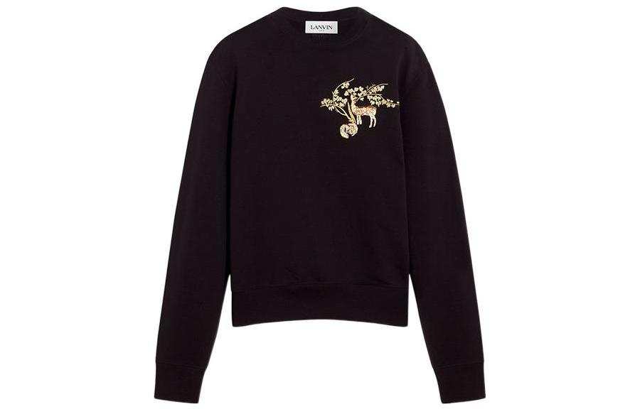 Lanvin Lanvin Sweatshirts Men's Black Crew Neck Moderate Regular