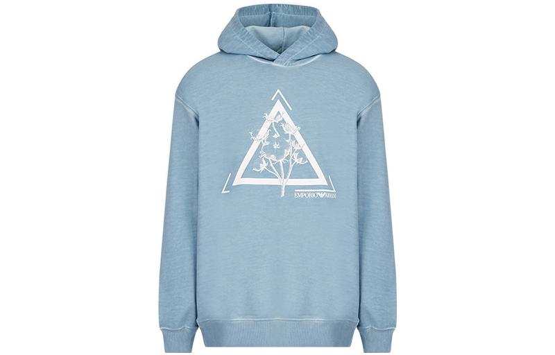 EMPORIO ARMANI Sweatshirts Men's Blue Hooded Moderate Regular